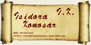 Isidora Komosar vizit kartica